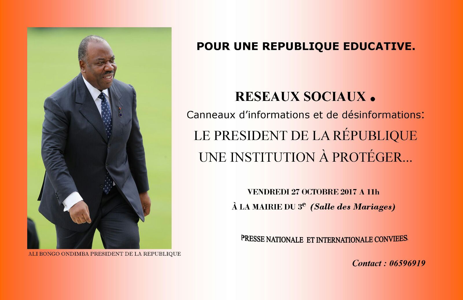 Jean Bruno Mandiki face à la presse ce vendredi 27 octobre!