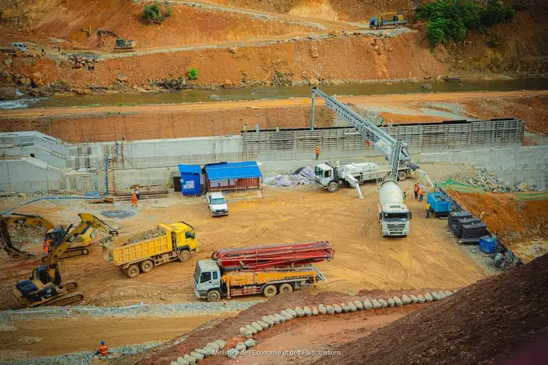 Barrage de Kinguélé Aval : 25% des Travaux réalisés